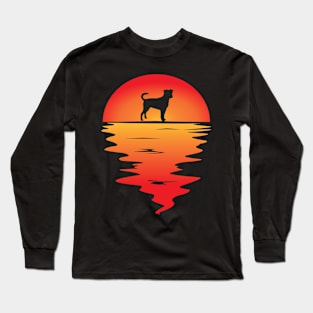 Sunset Dog Danish Swedish Farmdog Long Sleeve T-Shirt